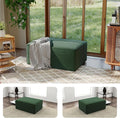 38“ Modular Sectional Sofa Convertible Cube Compressed Couch Seat Set, Combine L-Shaped U-Shaped, Free Assembly, Space-Saving for Living Room, Thick Foam Fabric Chenille Green (Only Ottoman)