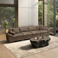 HERA'S HOUSE 158" Modular Sectional Sofa, Oversized Couches for Living Room, Comfy Cloud Couch 4-Seater Deep Seat Sofa with Throw Pillow, Chenille Taupe