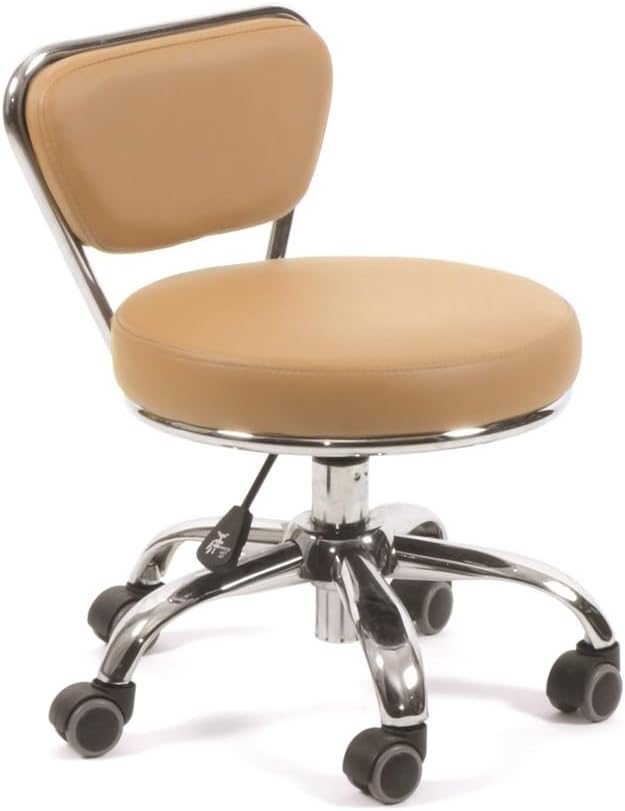 MAYAKOBA Dayton Garage Rolling Seat (Cashmere) Pneumatic, Short Stool with Adjustable Height 13"-15", Perfect for Garage Task, Home Cleaning, Bathroom Short Seat, Technician Task