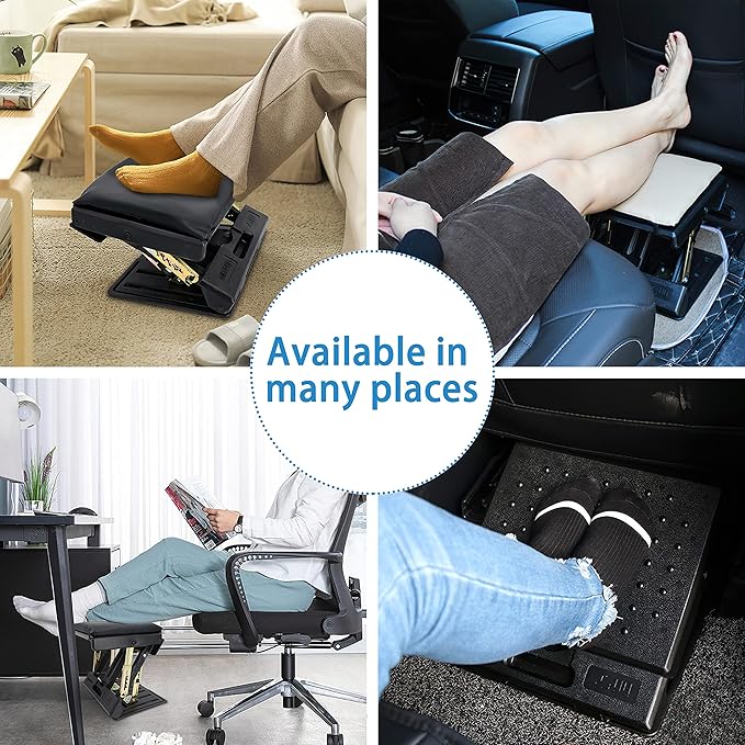 Adjustable Footrest Can Be Adjusted in Multiple Angles and States, Cushion is Detachable, Suitable for Use in Multiple Scenarios Such As Office(Brown)
