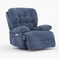 COLAMY Floren Power Swivel Recliner Chair with USB & Type-c Charge, Oversized and Padded Upholstered Deep Seat and Armrest, Rocking Recliner with Double Storage Pockets, Blue
