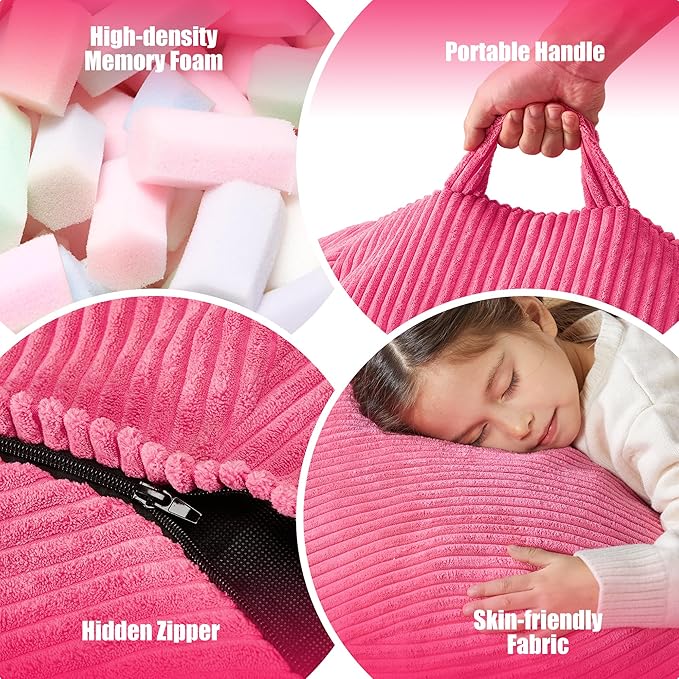 Hobestluk 3.5FT Bean Bag Chair Adult Bean Bag Chair Large Bean Bag Chair with Filler Included Teardrop Bean Bag with Removable Cover for Bedroom Living Room - (Large, Pink)