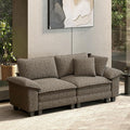 HERA'S HOUSE 88" Modular Sectional Sofa, Loveseat Couches for Living Room, Comfy Cloud Couch 2-Seater Deep Seat Sofa with Throw Pillow, Chenille Ash