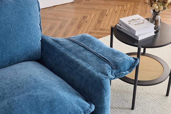 CHARMMA 38" Oversized Lounge Chair - Plush Reading Armchair with Thick Comfort Cushions, High Back Support & Wide Seat, Perfect Accent Chair for Living Room, Bedroom, Office, Dorm, Blue, 65lbs