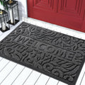 Yimobra Welcome Mat Outdoor 29.5x17, Waterproof Non-Slip Outdoor Mats for Front Door Outside Entrance, Low-Profile Entryway Mat Indoor for Garage Patio, Grey