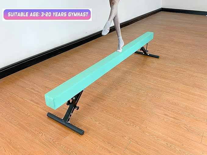 MARFULA Adjustable Balance Beam 8 ft Gymnastic Beam Adjustable Height for Kids and Teenage of All Gymnastic Levels, Gymnastic Training Beam Gymnastic Equipment for Athlete Home and Gym Club Use