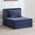 Folding Sofa Bed Convertible Floor Couch Foldable Chair Bed with Pillow，Linen Sleeper Chair Futon,Foldable Memory Foam Mattress for Bedroom/Living Room/Dorm/Office (Corduroy Navy, Single)