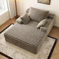 Oversized Chaise Lounge Chair Indoor,51"W Upholstered Sofa Bed,No Assembly Required,Fluffy Plush Modern Single Sleeper Couch Reading Chairs Corduroy Cloud Sofas Couches for Living Room, Bedroom,Camel