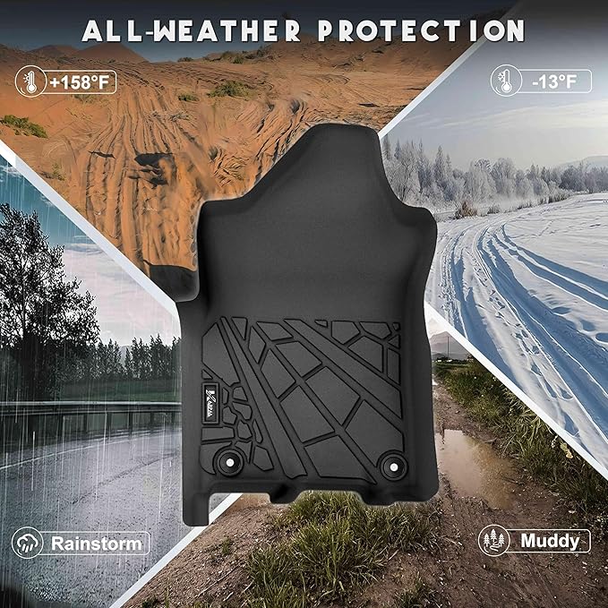 KARPAL Floor Mats for Ram 2500/3500 Crew Cab 2019-2025 2026, TPE All-Weather Floor Liners 1st & 2nd Row Car Mats, Ram Accessories