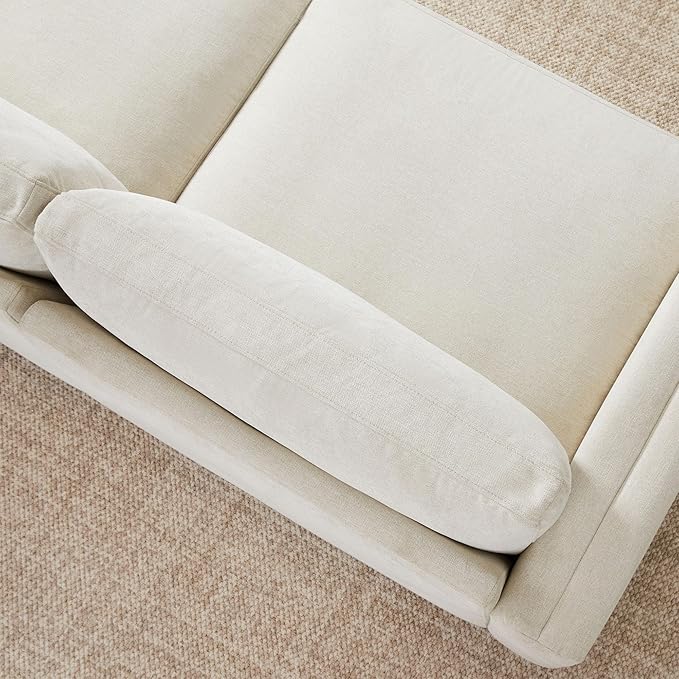 CHITA Super Large Luxury V Shape Corner Sectional Modular Sofa, Down Filled Modern Sofa, Deep Seat Comfty Cloud Couch, 114 inch Width, 5 Seat Couch with Chaise, Solid Wood Leg, Linen