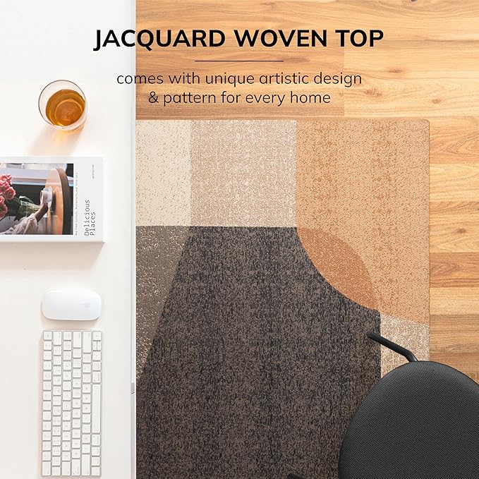 Anji Mountain Rug'd Office Chair Mat for Carpet & Hardwood Floor - Jacquard Woven Top, Anti-Slip Backing, Low Pile, Floor Protector Desk Chair Mat, Office Rugs for Rolling Chairs (40 x 54)