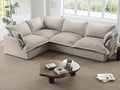 Lopzeho 111” Oversized Modular Sectional Sofa, Comfy Down Fill Cloud Couch, L Shaped 4 Seater Couches with Washable Cover, Convertible Sectional Couches for Living Room, Light Gray