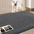 JSEI Dirt Trapper Door Mat 36"x60" Non-Slip Washable Entrance Mat, Dog Doormats, Absorbent & Fade-Resistant Floor Mats, Low Profile Welcome Mats for Entryway, Front Door, and Inside Entrance, Charcoal