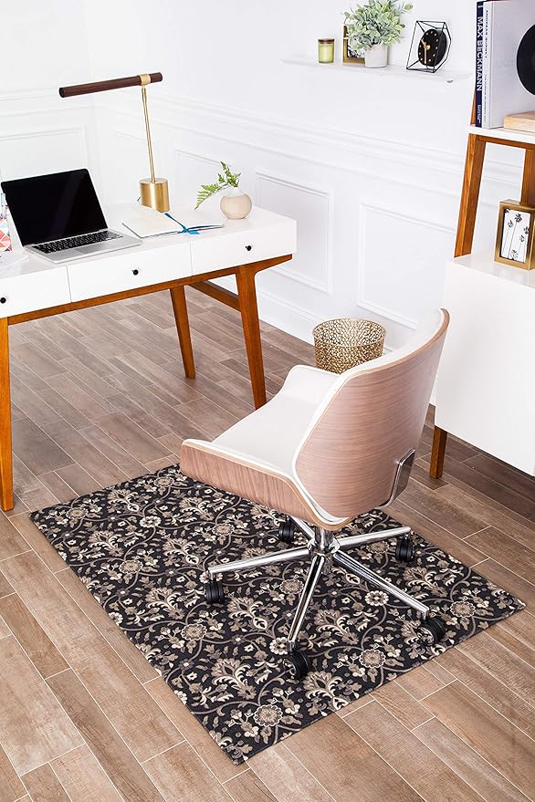 Anji Mountain Rug'd Office Chair Mat for Carpet & Hardwood Floor - Jacquard Woven Top, Anti-Slip Backing, Low Pile, Floor Protector Desk Chair Mat, Office Rugs for Rolling Chairs (36 x 48)
