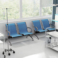 Kinfant 2-Seat Waiting Room Chair - Office Guest Reception Chairs with Ergonomic Backrests, Airport Waiting Bench with Armrests, Metal Waiting Furniture for Hospital, Bank, Salon (Blue, Set of 2)