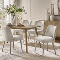HULALA HOME Modern Dining Chairs Set of 4，Taupe Fully Chenille Upholstered Dining Room Chairs Set with Foot Peg, Solid Wood Frame, Armless Kitchen Accent Chairs for Living Room Bedroom Reception