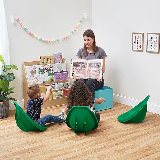 ECR4Kids Leaf Floor Seat, Rocker Chair, Green, 6-Piece