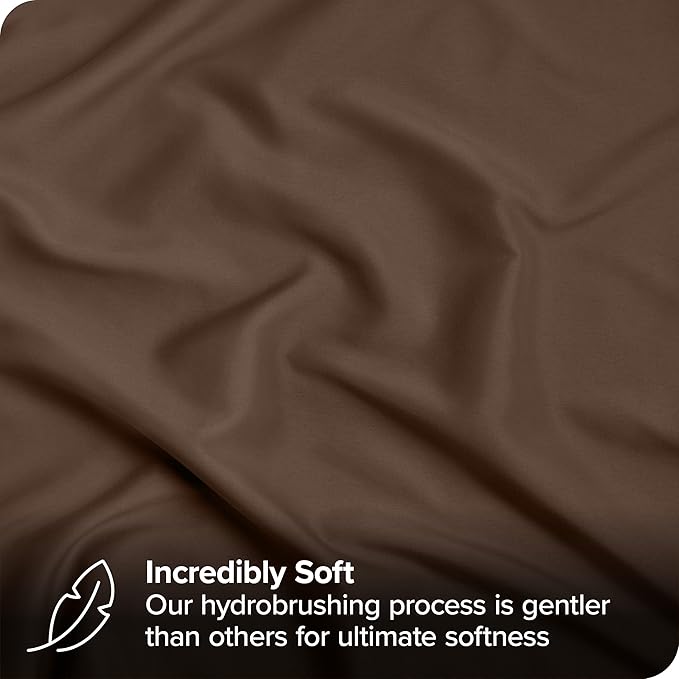 Bare Home Bed-in-A-Bag 8 Piece Comforter & Sheet Set - Split King - Goose Down Alternative - Ultra-Soft 1800 Premium Bed Set (Split King, Cocoa/Cocoa)