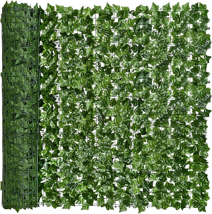 DearHouse Artificial Faux Ivy Hedge Privacy Fence Wall Screen, Leaf and Vine Decoration for Outdoor Garden Home Decor, (157.5 * 59inch)