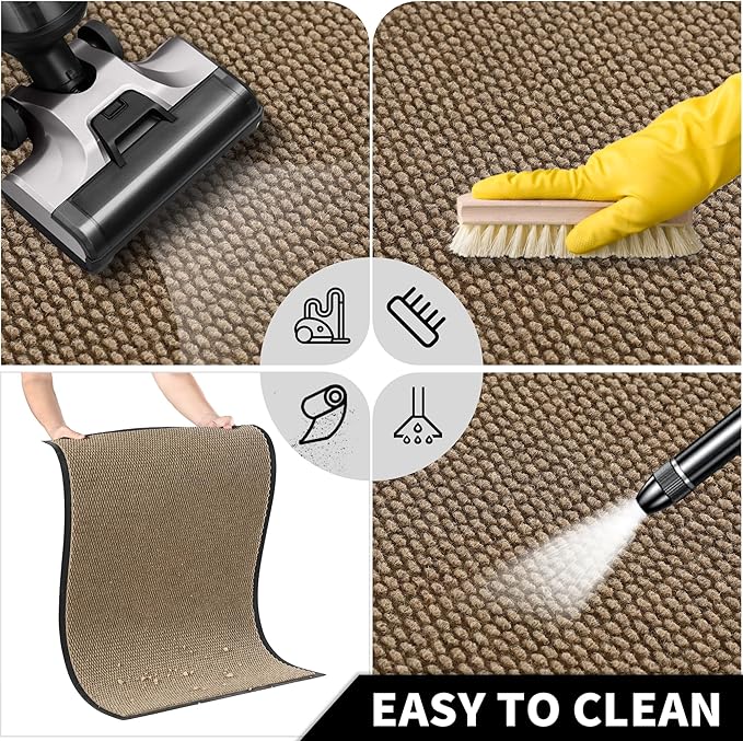 Yimobra Doormat Outdoor Indoor Entrance 47 x 32, All-Season All-Weather Front Door Mat, 100% Waterproof Welcome Matt for Floor Garage Outside Entry, Stain and Fade Resistant,Khaki