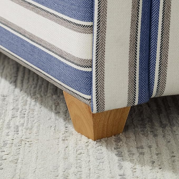VANOMi 40" W Oversized Accent Chair, Oversized Reading Chair for Living Room, Comfy Reading Nook Chairs for Bedroom, Upholstered Large Chair Armchair Single Sofa for Small Space (Navy Stripe)