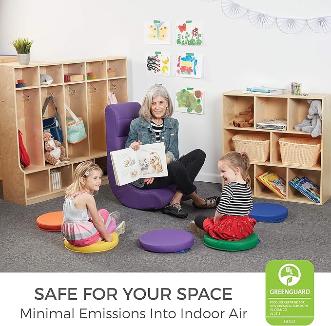 Factory Direct Partners 10489-PU Soft Ergonomic Horizontal Soft Video Rocker - Great for Reading, Gaming, Meditating, or TV for Kids Teens and Adults - Purple