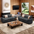 MIXPATIO L-Shaped Cloud Modular Sofa Set, 4-Piece Double Loveseat Sectional w/Deep Seat & Removable Arms, Plush Chenille for Living Room - Cyan