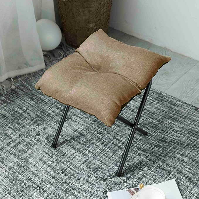 Foldable Foot Rest Stool for Under Desk or Sofa - Office Footrest Ottoman, Portable Leg Rest for Home & Office (Khaki)