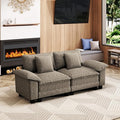 MIXPATIO 87" Cloud Modular Sectional Loveseat, 2-Seater w/Deep Seat & Removable Arms, Plush Chenille for Small Living Room & Apartment - Smoky Gray