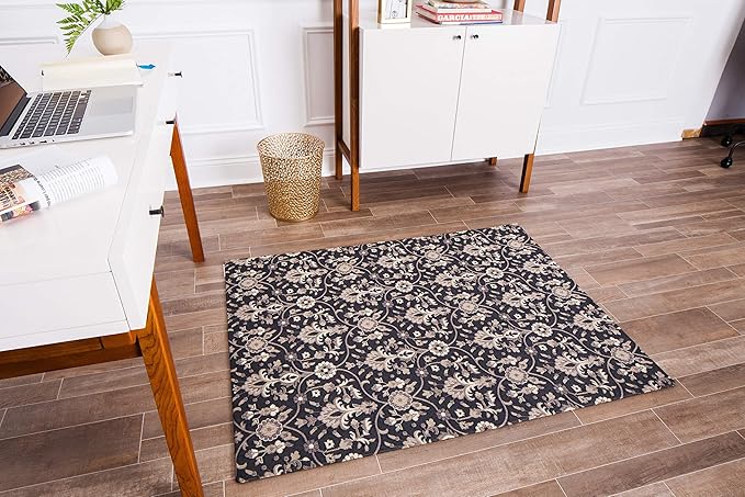 Anji Mountain Rug'd Office Chair Mat for Carpet & Hardwood Floor - Jacquard Woven Top, Anti-Slip Backing, Low Pile, Floor Protector Desk Chair Mat, Office Rugs for Rolling Chairs (36 x 48)