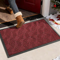 Yimobra Large Door Mat 36x24, All-Weather Waterproof Non-Slip Welcome Matt Outdoor, Heavy Duty Non Slip Doormat for Entryway for Patio and Garage Indoor, Easy Clean, Black Red