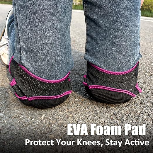 Work Knee Pads for Men & Women, Soft Knee Foam Pad for Gardening, Cleaning Floors – Anti-Slip Straps with Good Elasticity, Lightweight, Concrete Kneepads for Mechanics, Painters, Workers for Christmas – Pink M