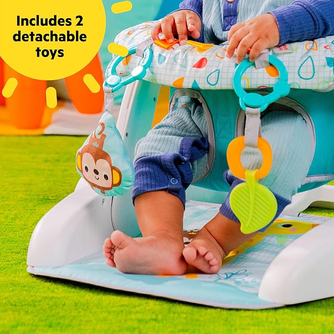 Bright Starts Learn-to-Sit 2-Position Baby Floor Seat with Toys, Unisex, 4-12 Months, Wild Wiggles