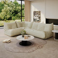 Bean Bag Chair Fireside Chair Lazy Floor Sofa, Faux Leather Giant Corner Bean Bag Sofa, High-Resilience Memory Foam Armless Foam Lounger Tatami Recliner Couch for Living Room Bedroom Dorm Office
