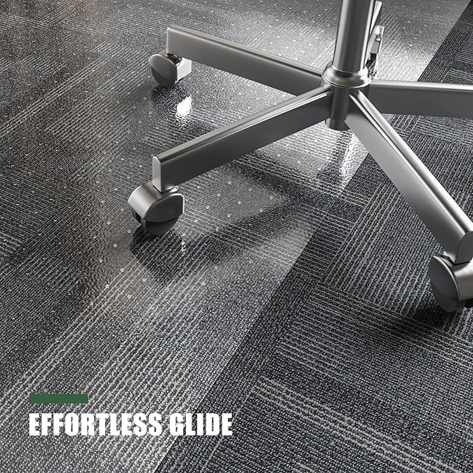tixpol Chair Mat for Carpet, 36" x 48" Office Chair Mat for Carpeted Floors, Non-Slip Carpet Protector Floor Mat with Grips, Plastic Heavy-Duty Rolling Desk Mat for Home Office and Gaming (Clear)