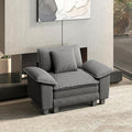 HERA'S HOUSE 54" Modular Sectional Sofa Couches for Living Room, Comfy Cloud Couch 1-Seater Deep Seat Sofa with Throw Pillow, Corduroy Grey