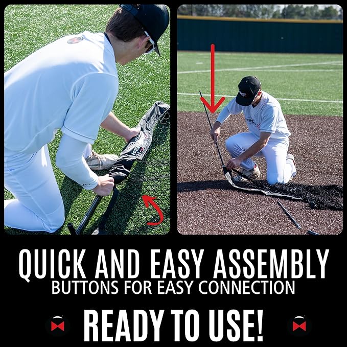 Web Flex® Spider Series 7’x7’ Sock Net, Adjustable Batting Tee & Strike Zone Trainer Bundle, Portable Baseball & Softball Training Set for Hitting, Pitching, & Fielding | Durable, Easy Setup