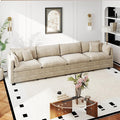 Aoowow Modular Sectional Sofa,147.2 Inch Modern Deep 4-Seater Sofas Comfy Chenille Cloud Sofas and Couches with Pillows for Living Room Apartment（Camel）