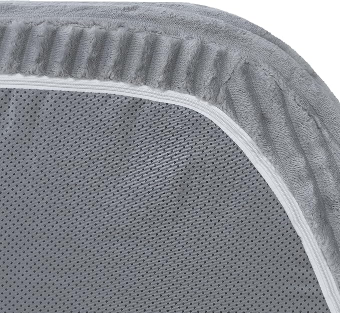 WJShome Corduroy D-Shaped Couches, Oversized Round Chair with Pillows, Circle Chair Sleeper Couch,Modern Sleeper Boneless Sofa for Reading, Gray