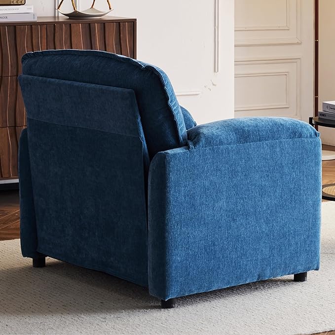 CHARMMA 38" Oversized Lounge Chair - Plush Reading Armchair with Thick Comfort Cushions, High Back Support & Wide Seat, Perfect Accent Chair for Living Room, Bedroom, Office, Dorm, Blue, 65lbs