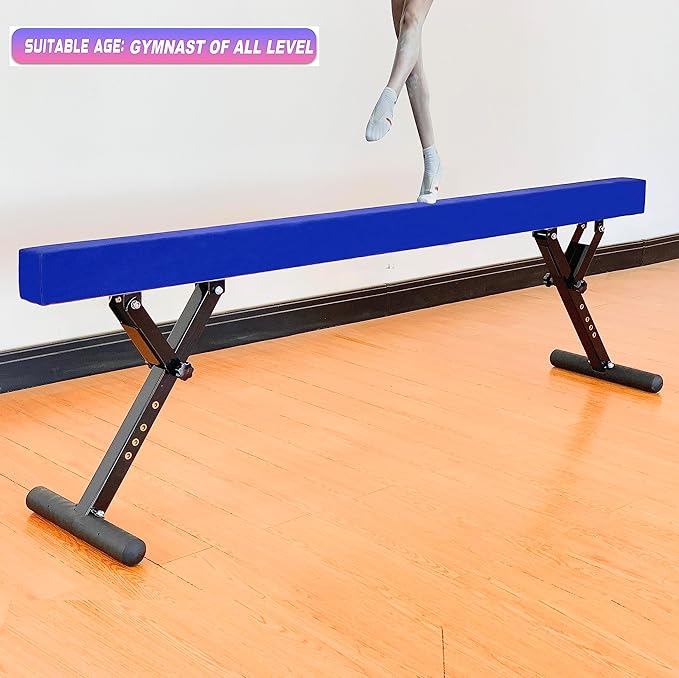 MARFULA Adjustable Balance Beam 8 ft Gymnastic Beam Adjustable Height for Kids and Teenage of All Gymnastic Levels, Gymnastic Training Beam Gymnastic Equipment for Athlete Home and Gym Club Use