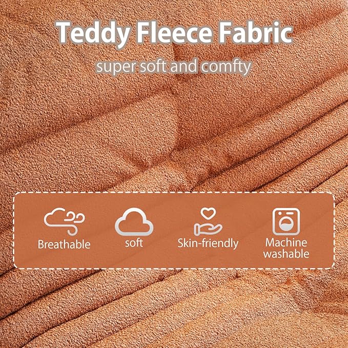 Selyteramy Oversized Bean Bag Chairs for Adults, Giant Beanbag Chair with Memory Foam, Comfy Lounge Chair Lazy Sofa for Apartment, Living Room, Bedroom, Office(Teddy Fabric)