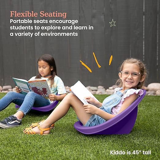 ECR4Kids Leaf Floor Seat, Rocker Chair, Purple, 6-Piece