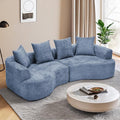 109” Curved Sectional Sofa, Chenille Fabric Modular Cloud Couch, No Assembly Required Half Moon Couch with Deep Seat, 4 Pillows for Living Room, Apartment, Bedroom