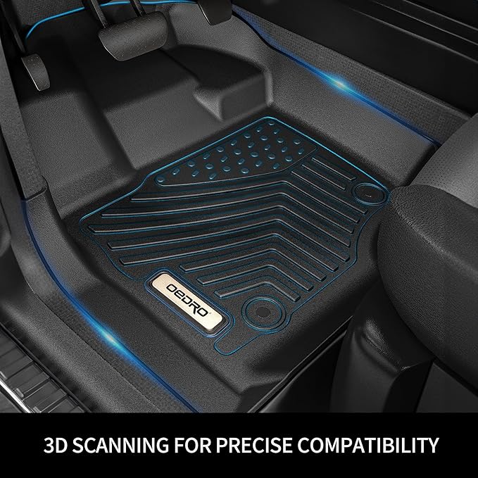 OEDRO Floor Mats Fit for 2018-2022 Honda Accord, TPE All-Weather Accord Floor Liners Includes 1st and 2nd Row: Front, Rear, Full Set Liners, Black