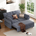 3 in 1 Sofa Bed, 61 Inch Convertible Pull out Couch with Four Pillows, Loveseat Sleeper Sofa with Adjustable Backrest, Sofa Couches for Living Room, Bedroom, Apartment, Chenille Fabric, Grey