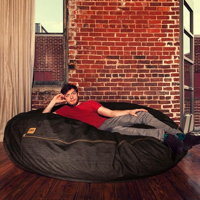 Jaxx Cocoon 6-Foot Bean Bag, Black Denim