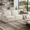 CAPCAPA Modular Sectional Couchs for Living Room, Modern Sofa Chenille Sofa Set for Apartment Home Furniture (Beige, 3 Seater)