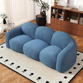 JACH 3-Seater Minimalist Sofa for Apartment, Modern Comfy Upholstered Floor Sofas, Boneless Leisure Couches, Small Cloud Couch for Living Room Bedroom, Small Space (Blue, No Assembly Required)
