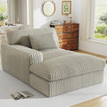 Oversized Chaise Lounge Sofa Chair Indoor，Soft Corduroy Fabric, Boneless sofawith Cushion，A Comfortable, deep-Seated Cloud Sofa for use in The Living Room.(Singler-Left-arm-Gray)